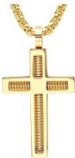 18K Gold Plated Rebar Cross Necklace