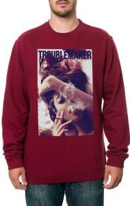 The Troublemaker Crewneck Sweatshirt in Maroon
