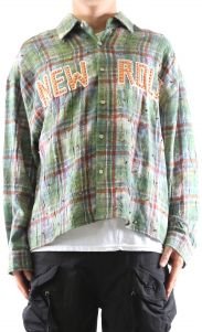WELD Long Sleeve Washed Flannel Crop Top Button Down Shirt