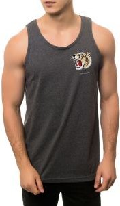The Tiger Head Tank Top in Charcoal Heather