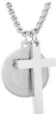St. Benedict Double Pendant Cross Necklace