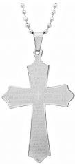 Stainless Steel Our Father Cross Pendant