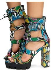 Kunst-2 Crocodile Lace Up Boots