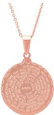 Ladies Double Sided Stainless Steel Lord's Prayer And Serenity Prayer Pendant.