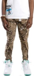 KUDO Men's premium twill forest camo pattern cargo pants.