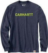 (105951) Loose Fit HW L/S Logo Graphic T-Shirt - Blue Stone