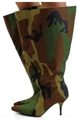 Brighten-Camo Oversized Knee High Stiletto Boot