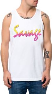 The Savage Script Tank Top in White