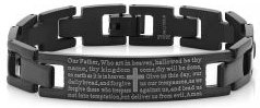 Stainless Steel Our Father Prayer Link Bracelet