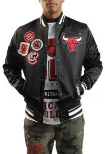 NBA Chicago Bulls Pick Stitch Satin Jacket 
