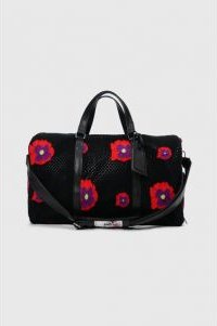 Opium Poppy Flower Crochet Duffel Bag