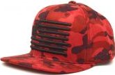 Suede American Flag Snapback in Red Camo