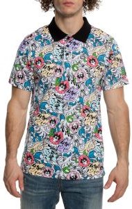The Wave Floral Polo in White