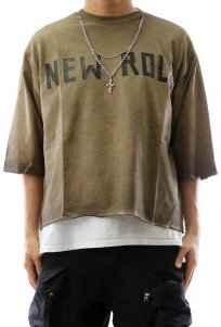 SIENNA S/N Jersey 3/4 Sleeve Crop Top Tee with Detachable Necklace