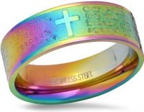 Wide Banded Lord's Prayer Ring