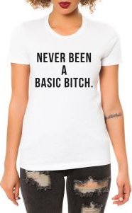 The Never a Basic Bitch Tee in White