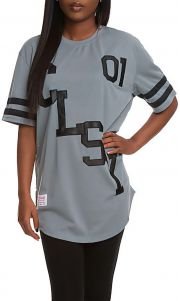 The Classy One Mesh and Leather Jersey in Grey