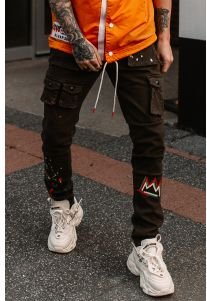 Zati Men's premium skinny twill cargo pants.