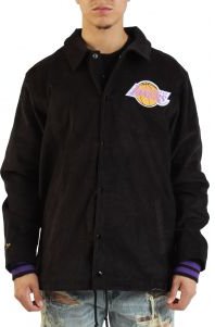 NBA Los Angeles Lakers Logo Off The Bus Corduroy Coaches Vintage Jacket