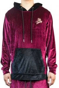 Stay Winning Embroidered Velour Maroon Hoodie