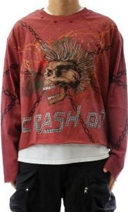 LAFONN S/N Jersey Long Sleeve Crop Top Tee