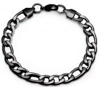 Black Ion Plated Figaro Link Bracelet