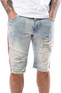 Line Stripe Denim Shorts