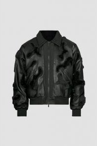 Faux Fur Vegan Leather Camouflage Jacket