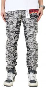 KIRK Men's premium jacquard pattern slim fit denim pant