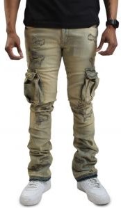 Martine Flared Cargo Stacked jean