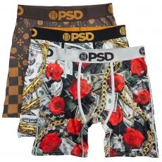 PSD Men's Rich Drip 3-Pack Boxer Briefs, Multi, XL at  Men's