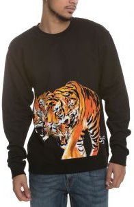 The Cubist Tiger Crewneck Sweatshirt in Black