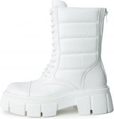 Dovey-1-White Combat Ankle Boot