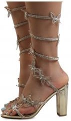 Morris-636 Wrap around Butterfly Rhinestone High Heels