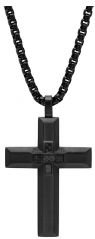 Black Cross Pendant With Black Carbon Fiber Center