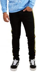 Manuel Denim in Black Yellow Tapering