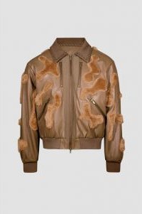 Faux Fur Vegan Leather Camouflage Jacket