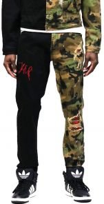 Bistre Premium Washed Skinny Half and Half Twill Pants