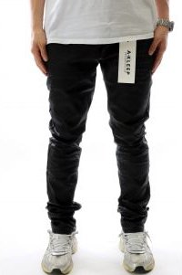 COLINS Men's Premium Wax Coated Skinny Denim Pants