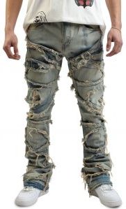 Chaos Stacked Shredded Jean