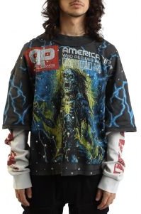 Electrocuted Graphic Crop Long Sleeve T-shirt