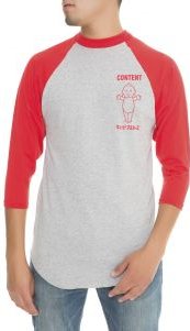 The Kewby Doll Raglan in Red and Heather Grey (Red Sleeves)