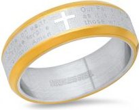Two Tone Lord's Prayer Ring