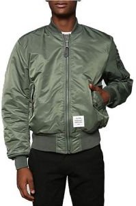 The Prep Coterie MA-1 Lightweight Bomber Jacket in Army Green