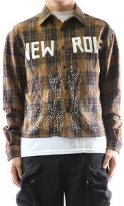 KLEEPSTONE Heavy Flannel Crop Top Button Down Shirt