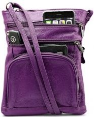 SteelTime Unisex Leather Crossbody Bag With Serenity Prayer