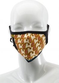 Multi Paisley Silk Mask in Red/Navy