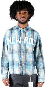 ASHEN Heavy Flannel Crop Top Button Down Shirt