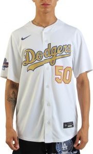 Nike MLB Los Angeles Dodgers Mookie Betts #50 Gold Collection Jersey
