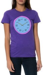 The Eat O'Clock Tee in Purple